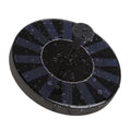 Round solar fountain pump with solar panel for garden water features