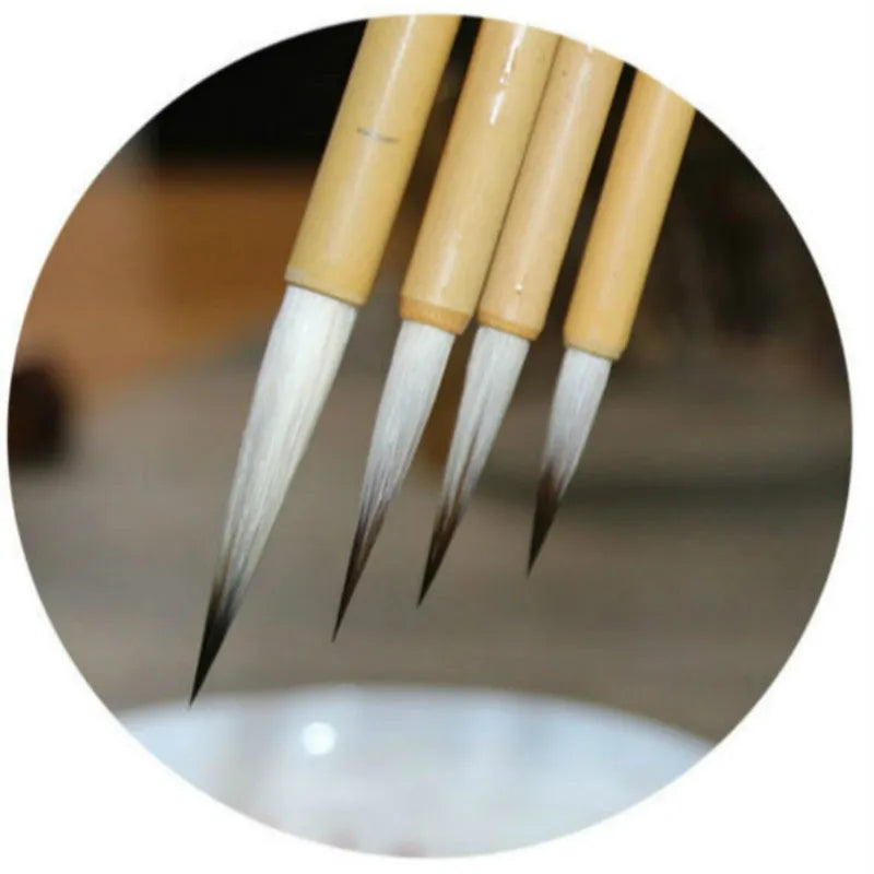Joint brush Chinese calligraphy writing brush set with gold bodies and mixed hair brush heads