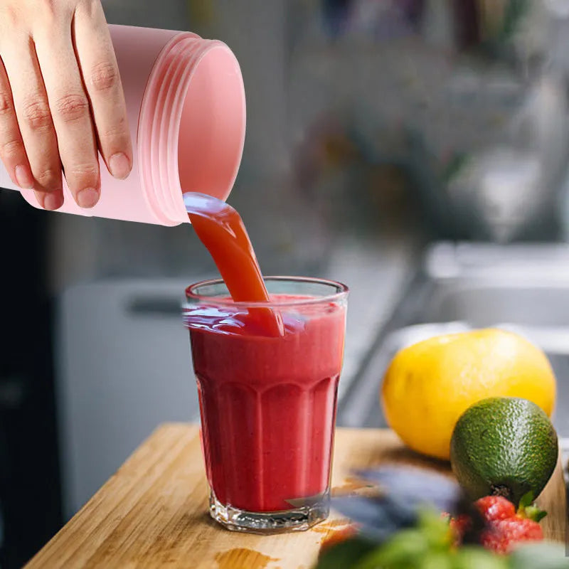Blue portable USB blender with 450ml cup and folding design for travel smoothies
