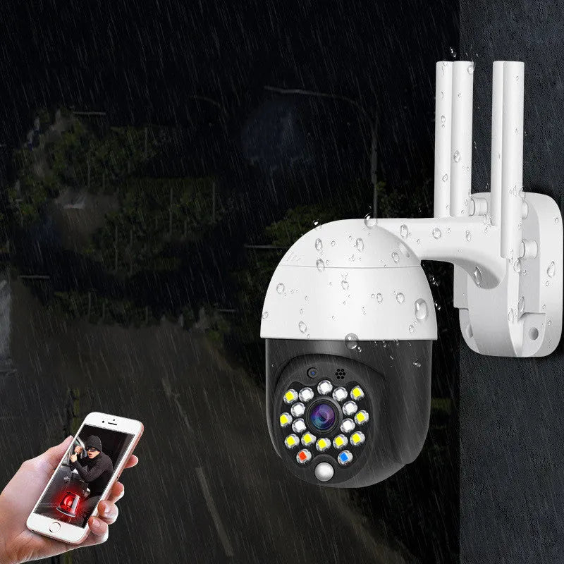 White plastic dome security camera with 3.6mm lens for outdoor wireless surveillance