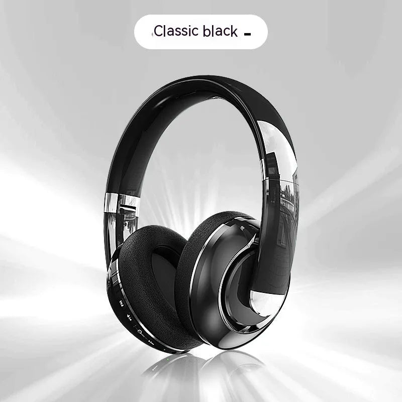 Bluetooth 5.2 wireless headphones with microphone, 40mm driver, Type-C charging, in Classic Black