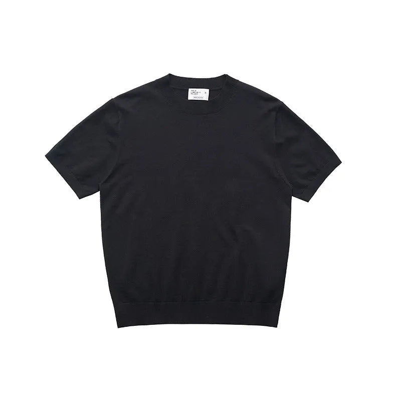 Fanio Velvet short-sleeved T-shirt in solid colour, shown in Black, Gray, and OFF White options.