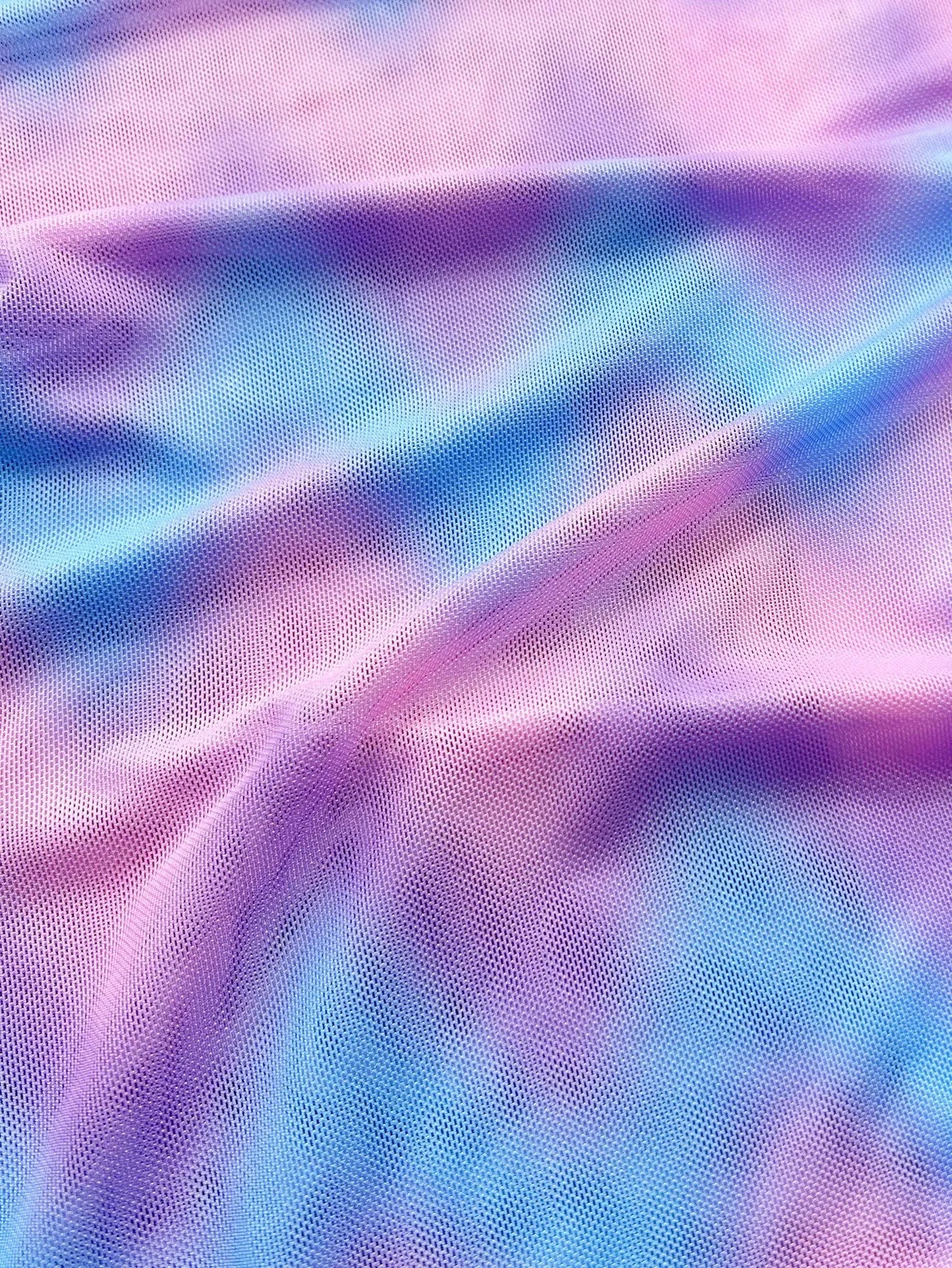 Women's split tie-dye swimsuit bikini set with skirt and bra components