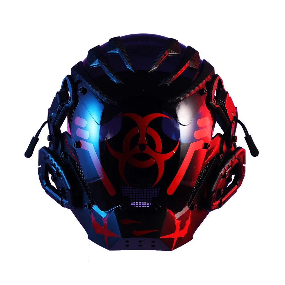 Black Bioweapon full face prop mask CYBER04 model showing helmet design