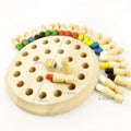 Montessori beech wood memory match stick chess toy with green varnish for colour recognition activities