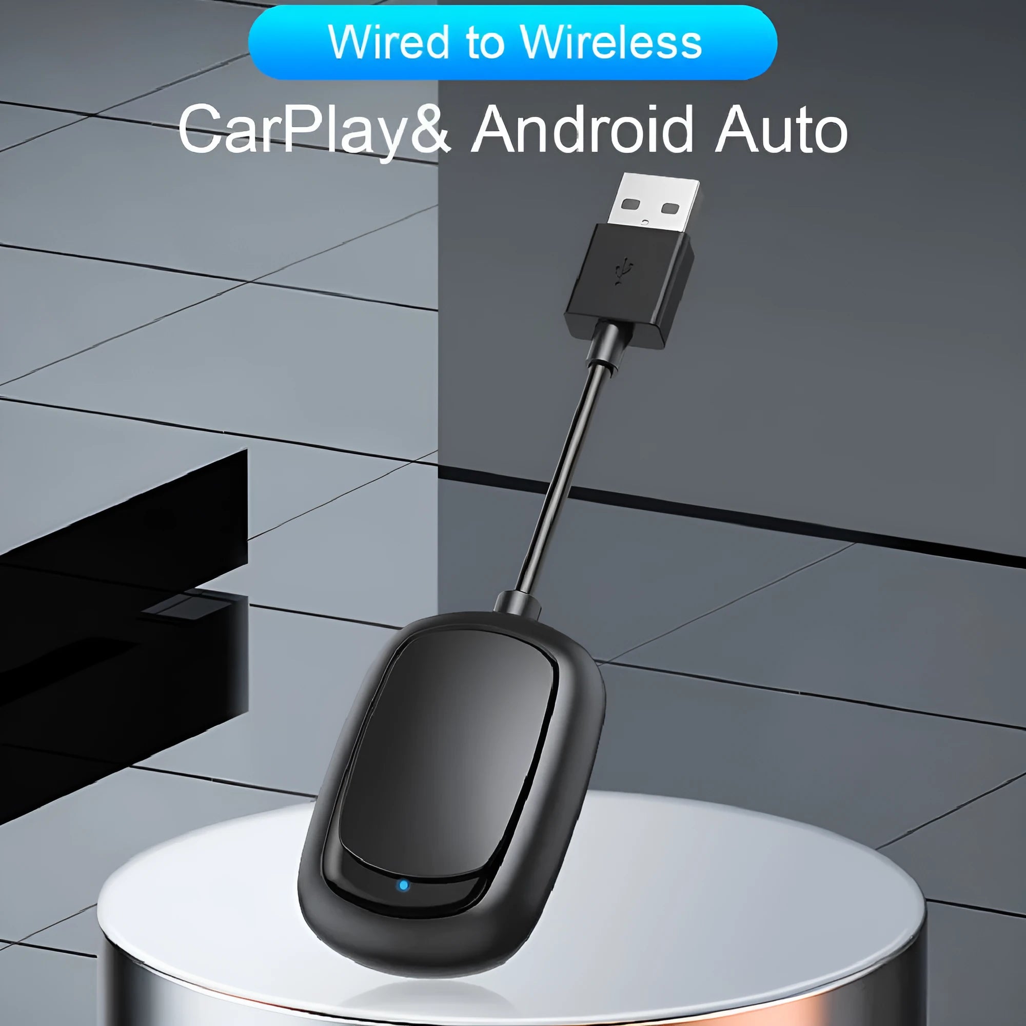 Wireless CarPlay Android Auto 2-in-1 car interconnection box with USB connector
