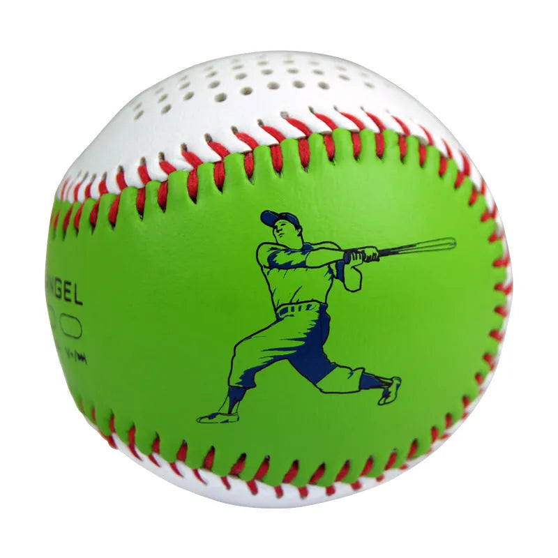 Baseball-style Bluetooth speaker in green colour showing compact design with likely control buttons.