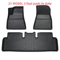 Tesla car floor mats with rubber construction and TPE footrest sections
