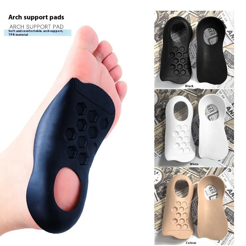 TPR arch support varus correction insole in white, black, or skin colour for sizes 35-45.