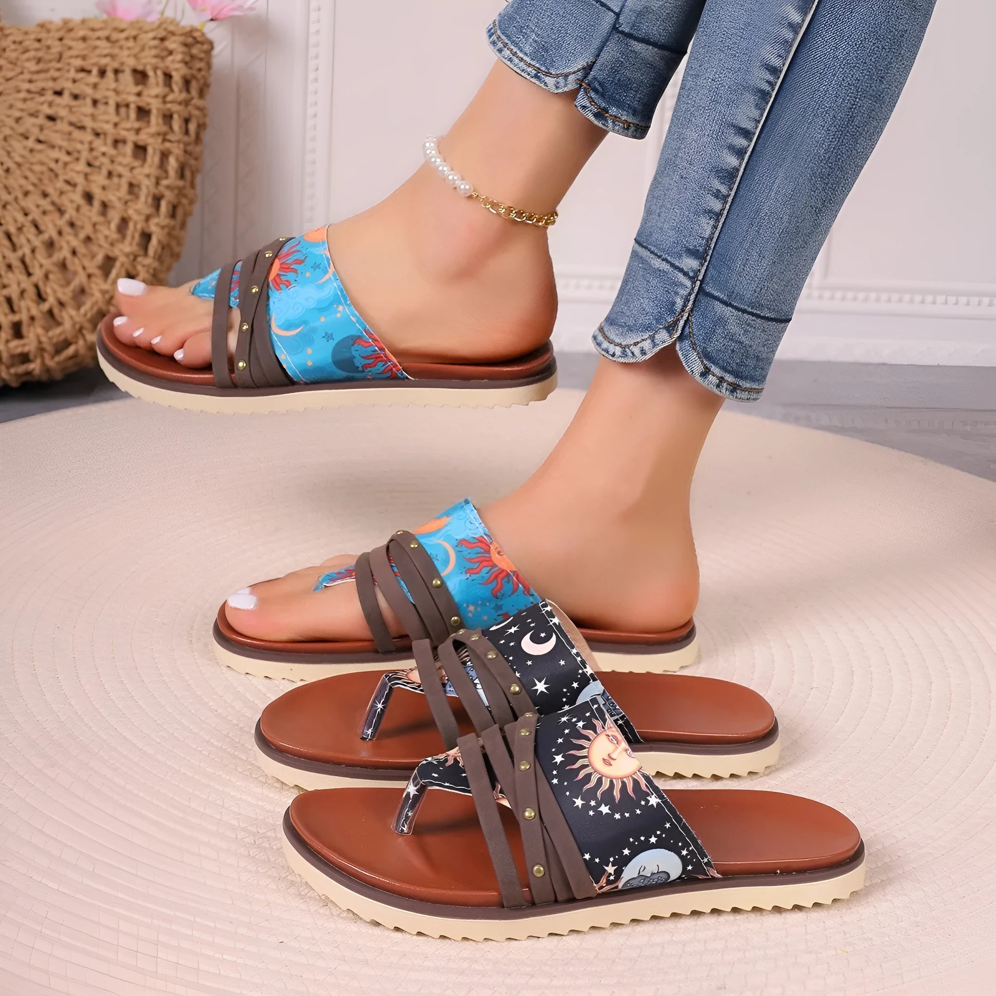 Plus size artificial PU flip-flops in candy colours with rubber sole for beach and casual wear