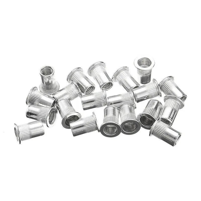 Alloy steel manual riveter nut set with handle, nosepiece, and a case of rivet nuts for the 86PC or 106PC kit.