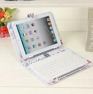 Wireless Bluetooth keyboard case for tablets with protective cover in various colours