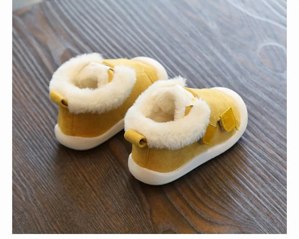 Toddler cotton shoes with velvet upper and non-slip soles in multiple colours and sizes