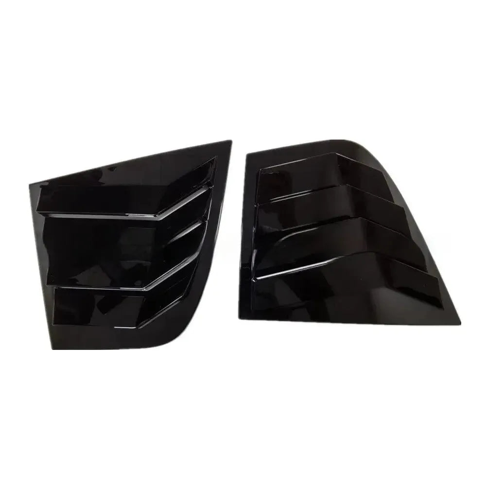 Pair of bright black carbon fiber rear triangle decorations for Kia Stinger