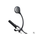Black bicycle rearview mirror with hose adjustment system attached to handlebar