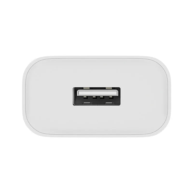 White Mi USB Fast Charger model MDY-08-EH with three-step output on plain background