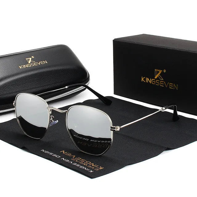 Classic round-frame retro sunglasses for men in black, shown from the front.