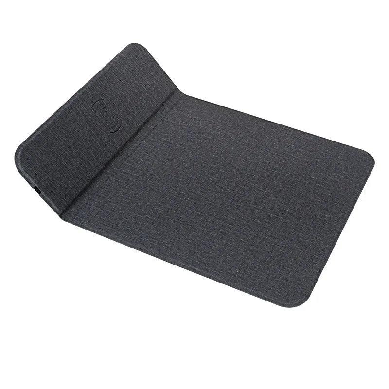 Foldable cloth wireless phone charging holder in open and closed positions