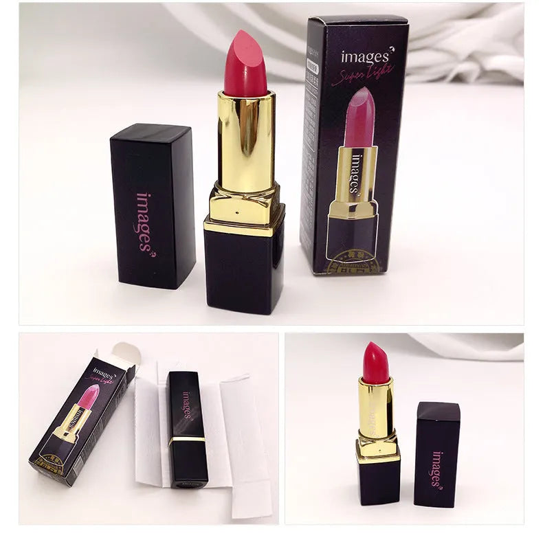 Moisturising lipstick bullet in one of ten colours including coral red, classic red, and barbie pink.