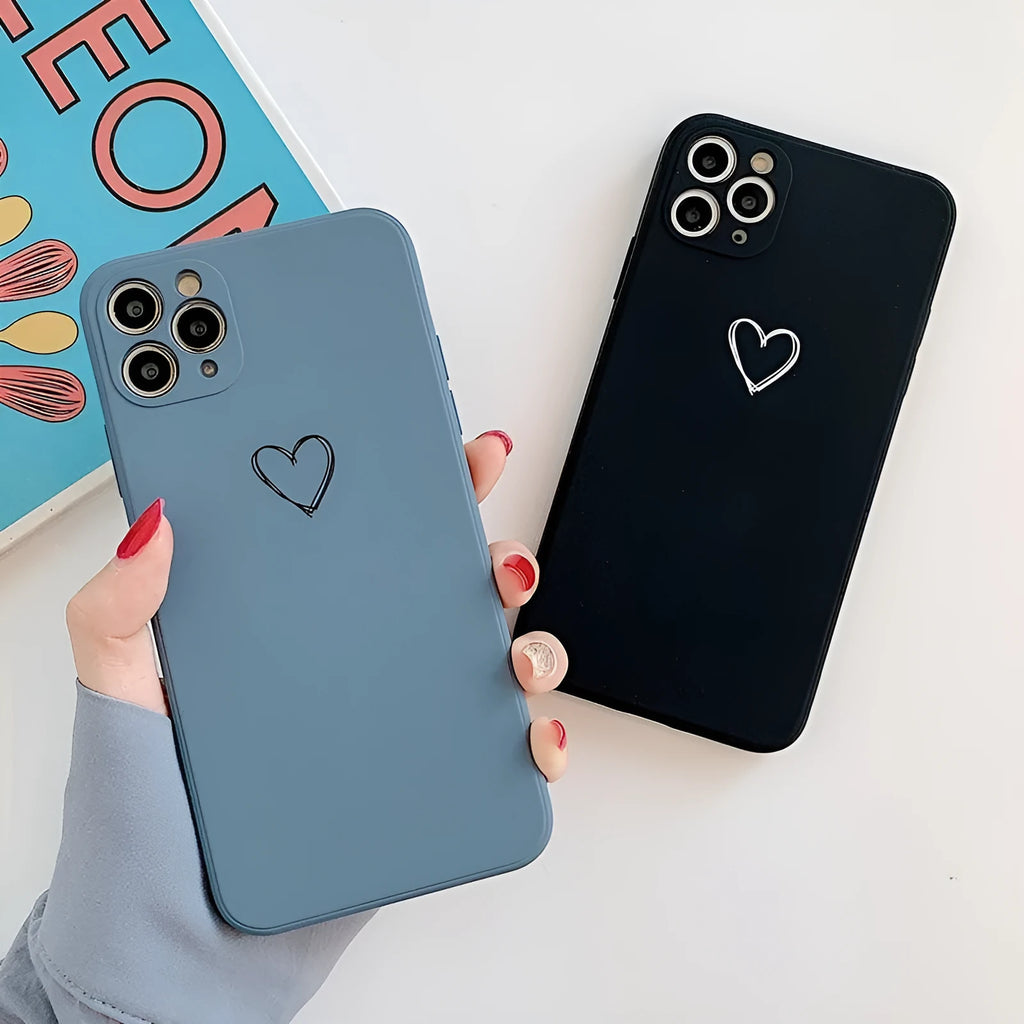 Solid colour TPU silicone back cover case for Apple iPhone on a table