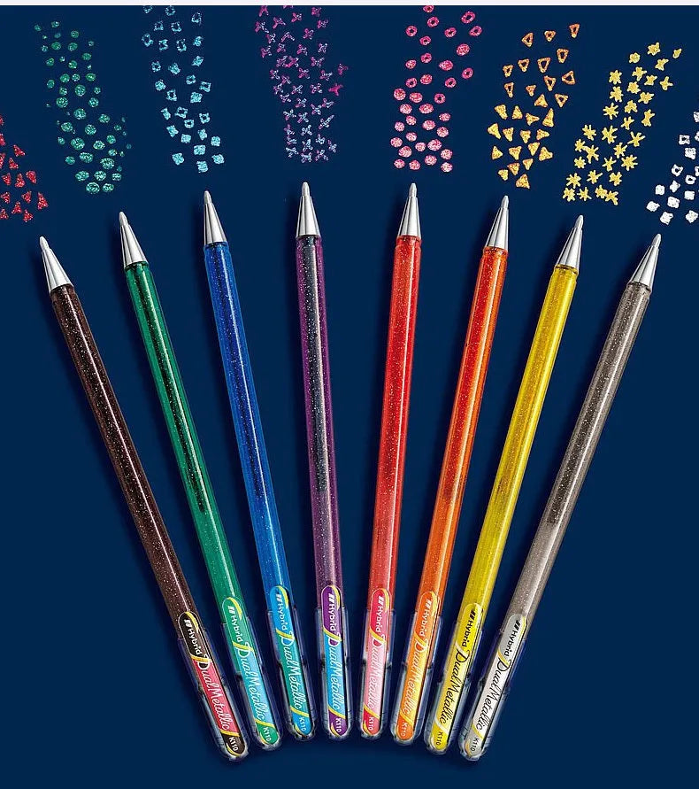 Flash 1.0mm gel pen with pearlescent glitter ink in eight colour options