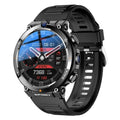 Multi-functional sports smartwatch with dual cameras on the wrist, showing a TFT touch screen display.