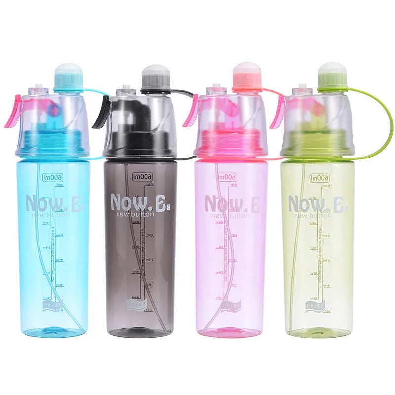 Green portable outdoor mist spray cup with handle and scale markings