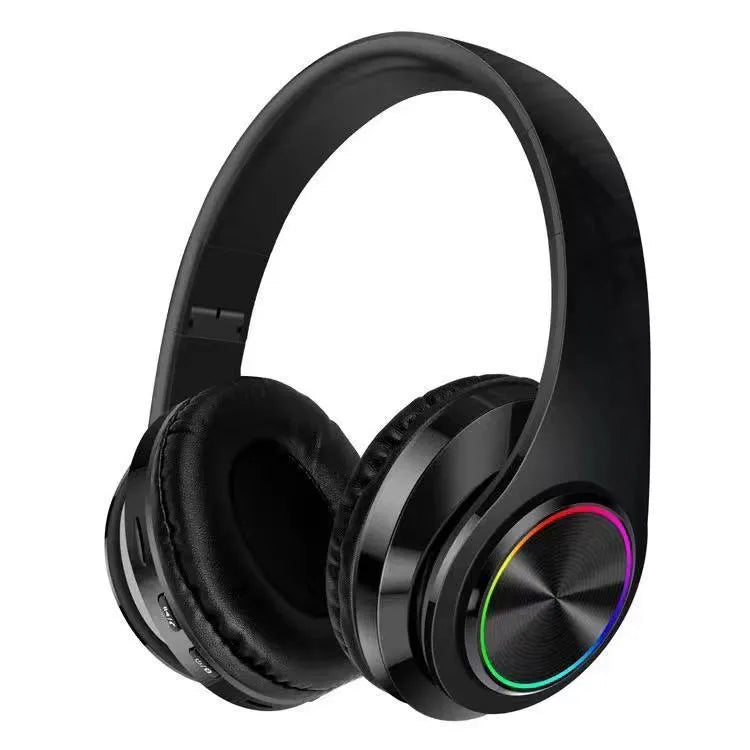 Wireless Bluetooth gaming headset with LED lights in black, red, white, or black and red colour options