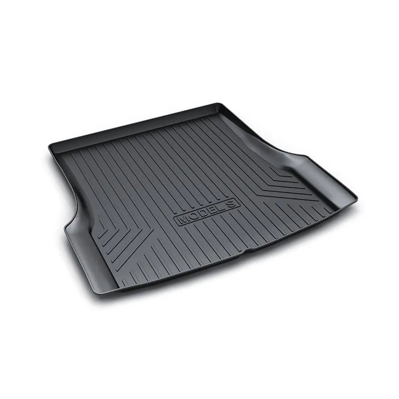 Tesla car floor mats with rubber construction and TPE footrest sections