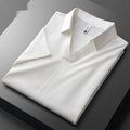 Men's short-sleeved lapel polo T-shirt in slim fit, available in black, brown and white