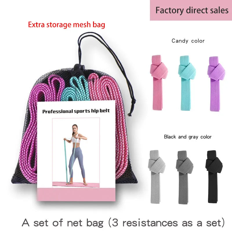 New yoga fitness female pull rope polyester cotton latex silk multicolor 4x200cm resistance band