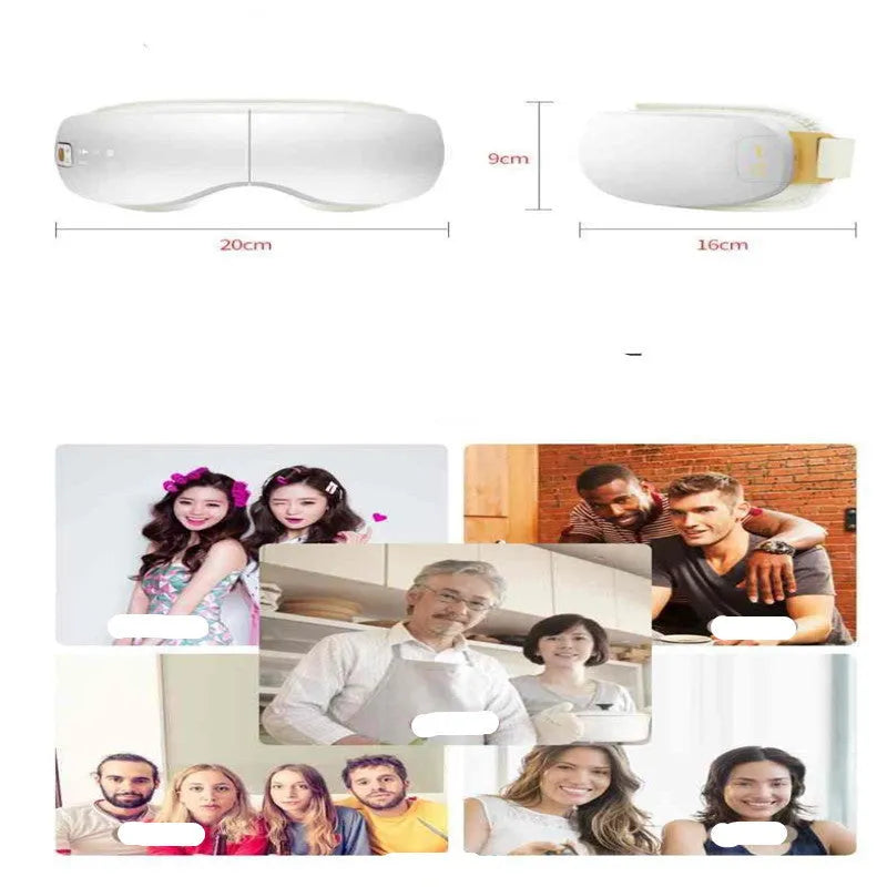 Shengyangkang SYK-212 wireless folding eye massager in white with USB cable
