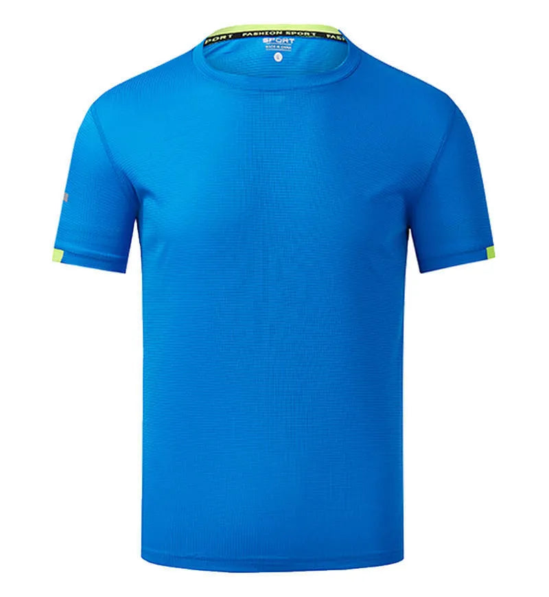 A man's short sleeve ice silk quick-dry shirt in a solid colour, shown in a range of sizes and colours.