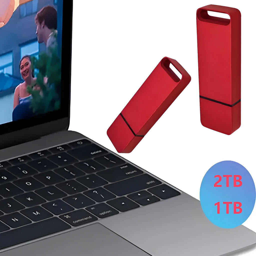 Customisable metal USB flash drive in black, red, or silver with graphic printing service