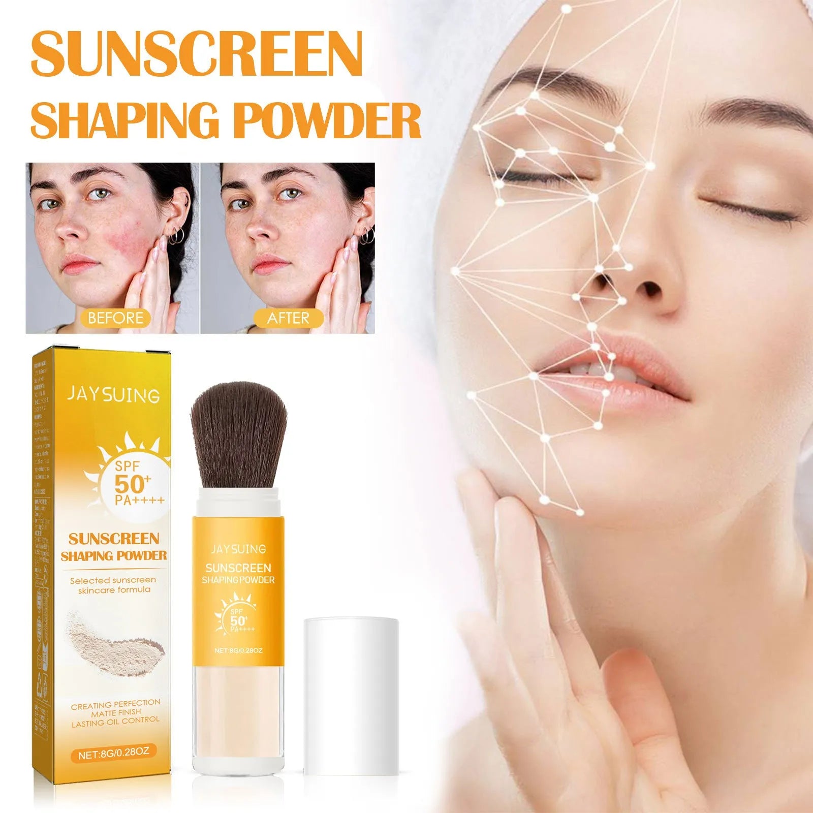 8g setting powder container for facial oil control with matte finish