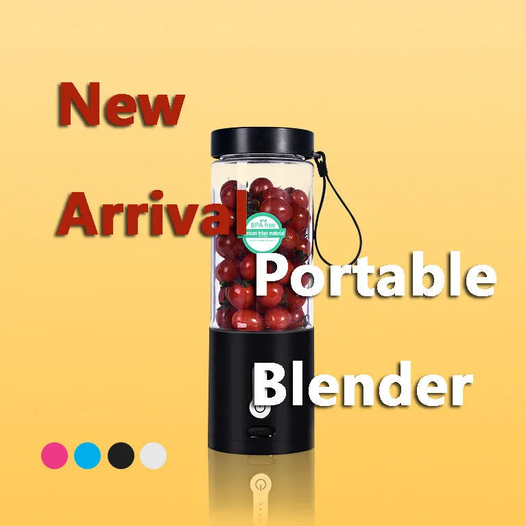 Portable rechargeable travel blender in rose red with 530ml cup and charging base