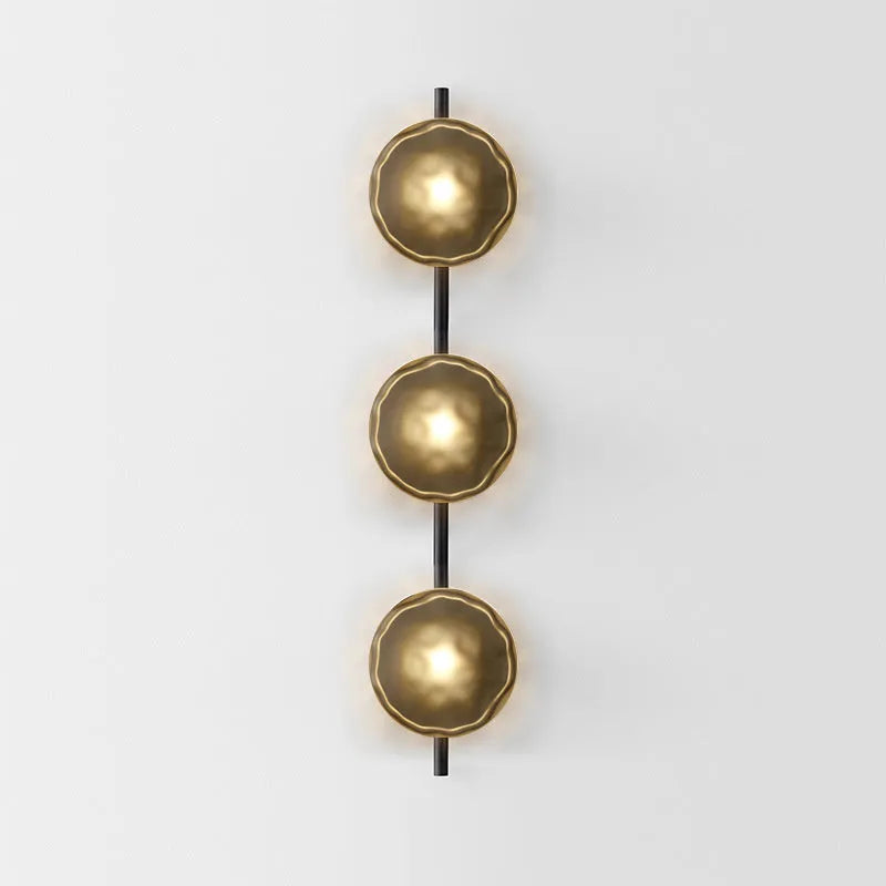 Bedside hotel glass art wall lamp with transparent frosted shade and iron frame