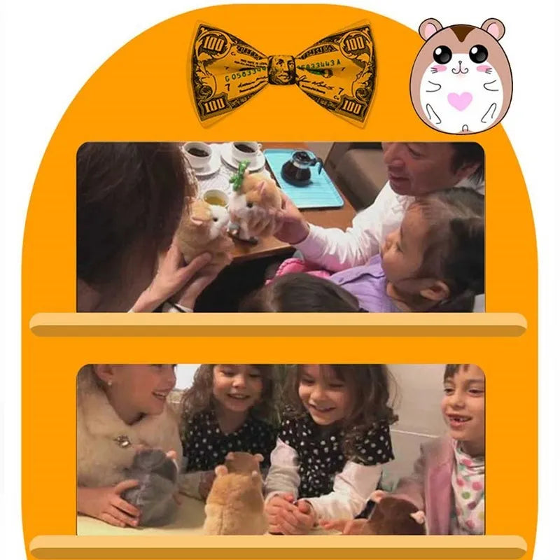 15cm light brown plush hamster toy with interactive talking function