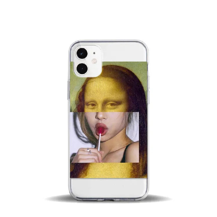Floral painted soft TPU phone case for iPhone with sculpture finish and slim back cover design