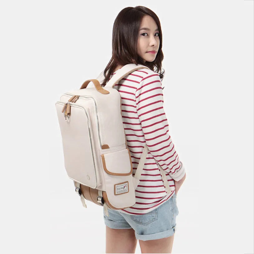Modern Oxford cloth men's backpack in Army Green colour, showing its large capacity and structured design