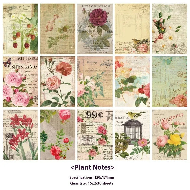 Retro-style decorative paper letters for notebook and diary decoration in six vintage colours