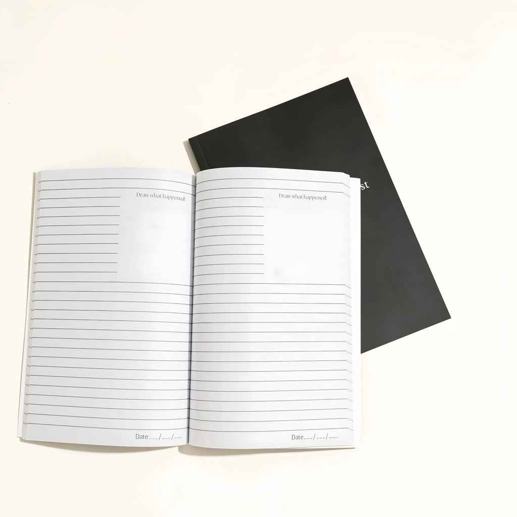 Black hardcover dream journal notebook with a business simplicity design.