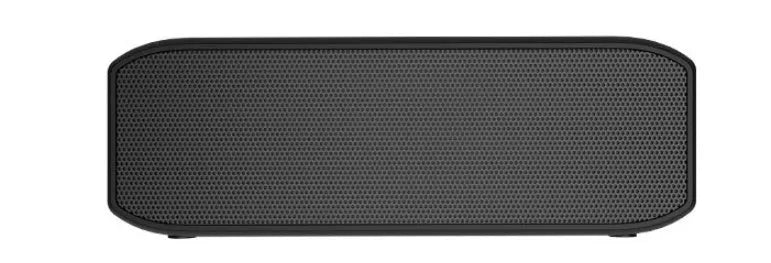 Black waterproof wireless Bluetooth speaker with 20W output power and 12-hour battery life