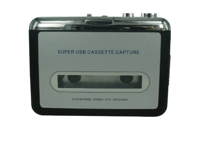 Cassette to MP3 converter unit with USB cable for digitising audio tapes to digital files