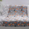 Children's soft flannel air conditioner cover blanket in a cartoon design, shown in two available sizes.