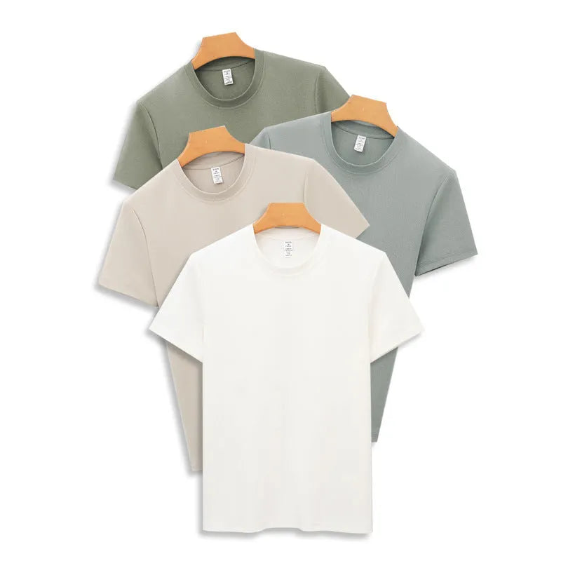 Solid-colour short sleeve antibacterial quick-dry T-shirt on hanger