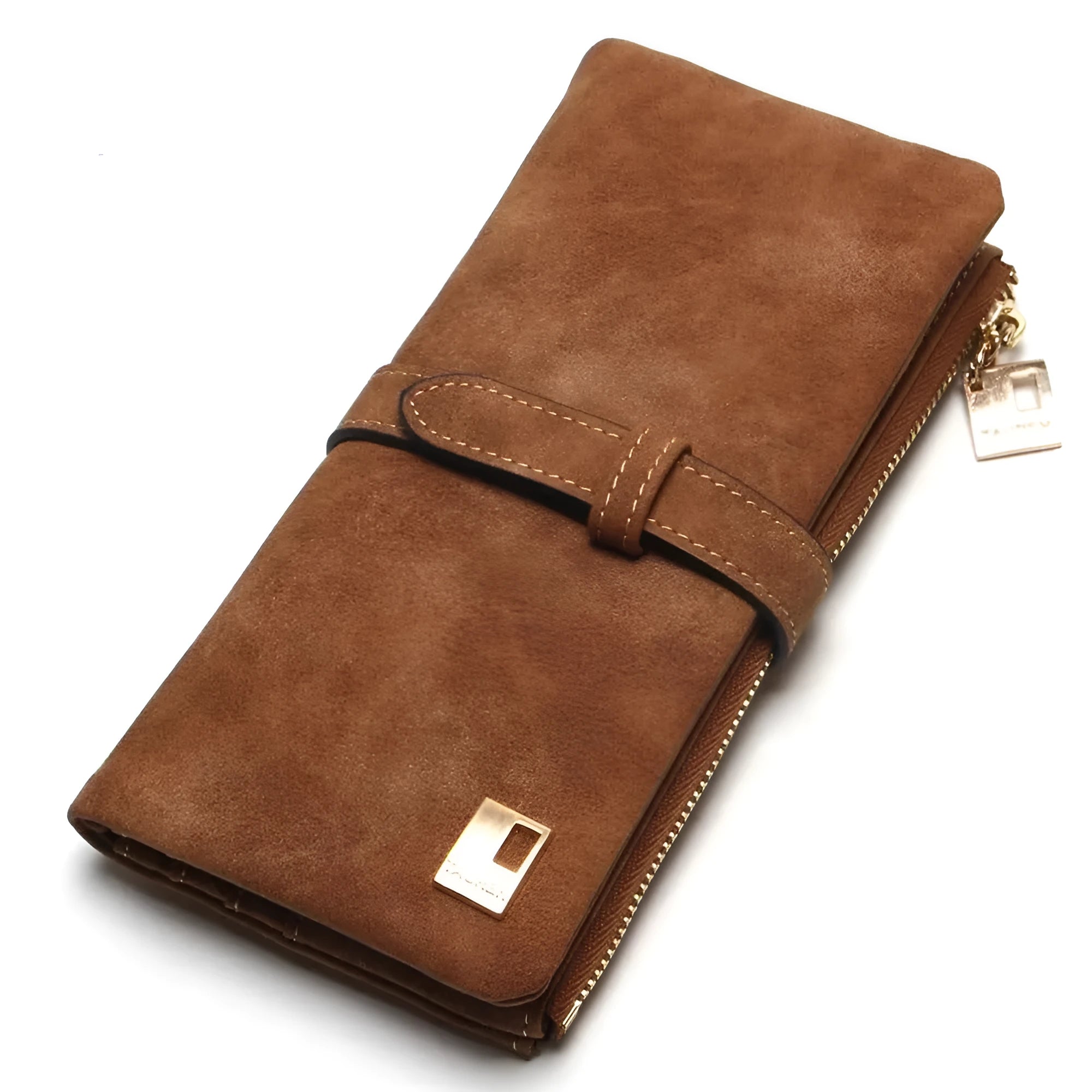 Retro matte long zip wallet for women in multiple colours, showing interior card slots and phone pocket.