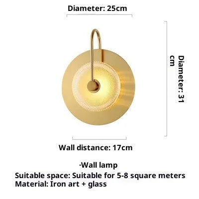 Modern simplicity wall lamp with clear glass shade on wall in living room background