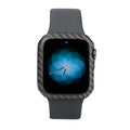 Apple Watch 4 protective case in half wrap leather design with carbon fibre detailing for 44mm models