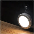 Circular smart LED motion sensor light unit with infrared sensor, 80mm in diameter.